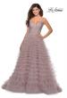 Picture of: Layered Tulle Prom Dress with Sheer Rhinestone Top in Mauve, Style: 28788, Detail Picture 1