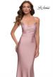 Picture of: Fitted Jersey Gown with Draped Neckline and Beaded Straps in Mauve, Style 29918, Detail Picture 1