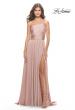 Picture of: Chic One Shoulder Long Jersey Gown with Defined Waist in Mauve, Style: 31170, Detail Picture 1