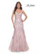 Picture of: Mermaid Lace Embellished Gown with Illusion Top in Mauve, Style: 32004, Detail Picture 1