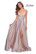 Picture of: Long Satin Dress with Side Slit and V Shaped Back in Mauve, Style: 28607, Detail Picture 2