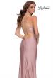 Picture of: Fitted Jersey Gown with Draped Neckline and Beaded Straps in Mauve, Style 29918, Detail Picture 2