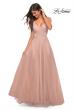 Picture of: Embellished Tulle A-Line Gown with Strappy Back in Mauve, Detail Picture 3