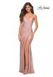 Picture of: Ruched Long Gown with Criss-Cross Style Bodice in Mauve, Detail Picture 3