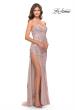 Picture of: Long Gown with Lace Applique and High Slit in Mauve, Style: 30794, Detail Picture 3
