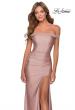 Picture of: Off the Shoulder Prom Dress with Tie Back and Slit in Mauve, Style: 28506, Detail Picture 4