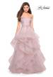 Picture of: Strapless Tulle Prom Gown with Lace Embellishments in Mauve, Style: 27620, Detail Picture 5