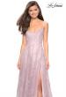 Picture of: Lace Prom Dress with Floral Detail and Side Leg Slit in Mauve, Style: 27704, Detail Picture 5