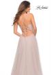 Picture of: Rhinestone Tulle Ballgown with Slit and Lace Up Back in Mauve, Detail Picture 5