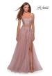 Picture of: Long Two Piece Tulle Gown with Floral Embroidery in Mauve, Style: 28271, Detail Picture 6