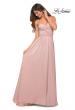 Picture of: Elegant Criss-Cross Ruched Bodice Jersey Dress in Mauve, Detail Picture 6
