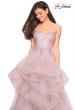 Picture of: Strapless Tulle Prom Gown with Lace Embellishments in Mauve, Style: 27620, Detail Picture 7
