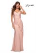 Picture of: Strapless Evening Dress with Ruffle on Slit in Mauve, Detail Picture 7