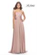 Picture of: Chic One Shoulder Long Jersey Gown with Defined Waist in Mauve, Style: 31170, Detail Picture 7