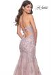 Picture of: Mermaid Lace Embellished Gown with Illusion Top in Mauve, Style: 32004, Detail Picture 7