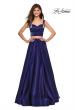 Picture of: Metallic Satin Two Piece Gown with Pockets in Midnight Blue, Style: 27444, Detail Picture 3