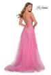Picture of: A-line Tulle Gown with Floral Embroidery and Pockets in Millennial Pink, Style: 28470, Back Picture