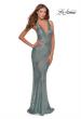 Picture of: Long Sequin Evening Gown with V Shaped Back in Mint, Style: 28570, Main Picture