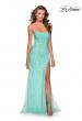 Picture of: Long Jeweled Pastel Prom Gown with Lace Up Back in Mint, Style: 28622, Main Picture