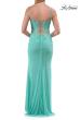Picture of: Rhinestone Corset Gown with Slit and Lace-Up Back in Mint, Style: 33772, Detail Picture 8