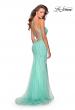 Picture of: Long Jeweled Pastel Prom Gown with Lace Up Back in Mint, Style: 28622, Detail Picture 9