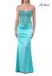 Picture of: Strapless Beaded Corset Gown with Ruching and Lace-Up Back in Mint, Style: 33765, Detail Picture 9
