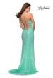 Picture of: Sequin Lace Prom Dress with Plunging Neckline in Mint, Style: 28359, Back Picture