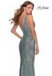 Picture of: Long Sequin Evening Gown with V Shaped Back in Mint, Style: 28570, Back Picture