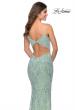 Picture of: Iridescent Floral Prom Dress with Cut out Open Back in Mint, Style: 28918, Back Picture