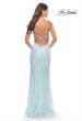 Picture of: Print Sequin Iridescent Prom Dress with Strappy Back in Mint, Style: 31547, Back Picture
