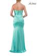 Picture of: Simple Strapless Satin Gown with Ruching Detail in Mint, Style: 33531, Detail Picture 18
