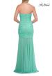 Picture of: Strapless Ruched Rhinestone Gown with Sheer Skirt in Mint, Style: 33725, Detail Picture 20