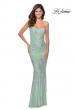 Picture of: Iridescent Floral Prom Dress with Cut out Open Back in Mint, Style: 28918, Detail Picture 1