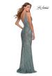 Picture of: Long Sequin Evening Gown with V Shaped Back in Mint, Style: 28570, Detail Picture 3