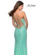 Picture of: Sequin Lace Prom Dress with Plunging Neckline in Mint, Style: 28359, Detail Picture 4