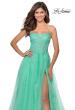 Picture of: A-line Tulle Gown with Floral Embroidery and Pockets in Mint, Style: 28470, Detail Picture 5