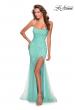 Picture of: Long Jeweled Pastel Prom Gown with Lace Up Back in Mint, Style: 28622, Detail Picture 5