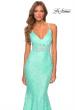 Picture of: Sequin Lace Mermaid Prom Dress with Sheer Bodice in Mint, Style: 28647, Detail Picture 7