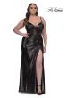 Picture of: Metallic Plus Size Prom Dress with Flattering Ruching in Mocha , Style: 33020, Main Picture