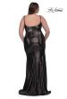 Picture of: Metallic Plus Size Prom Dress with Flattering Ruching in Mocha , Style: 33020, Back Picture