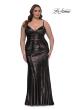 Picture of: Metallic Plus Size Prom Dress with Flattering Ruching in Mocha , Style: 33020, Detail Picture 3