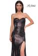 Picture of: Strapless Chic Metallic Jersey Dress with Criss Cross Bodice in Mocha , Style 32876, Detail Picture 11