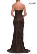 Picture of: Strapless Metallic Jersey Gown with Ruching and Fitted Silhouette in Mocha, Style: 33424, Detail Picture 16