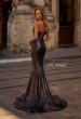 Picture of: Mermaid Metallic Prom Dress with Sweetheart Strapless Top in Mocha , Style 32995, Back Picture