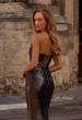Picture of: Mermaid Metallic Prom Dress with Sweetheart Strapless Top in Mocha , Style 32995, Detail Picture 2