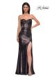 Picture of: Strapless Chic Metallic Jersey Dress with Criss Cross Bodice in Mocha , Style 32876, Detail Picture 5
