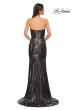 Picture of: Strapless Draped Neckline Prom Dress in Metallic Jersey in Mocha , Style 32828, Detail Picture 6