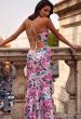 Picture of: Stunning Sequin Floral Print Gown with High Slit in Multi, Style: 32050, Back Picture