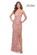 Picture of: Print Sequin Dress with High Slit and Strappy Back in Multi, Style: 31528, Main Picture