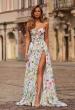 Picture of: Floral Print A-Line Chiffon Gown with High Slit in Multi, Style: 33450, Main Picture